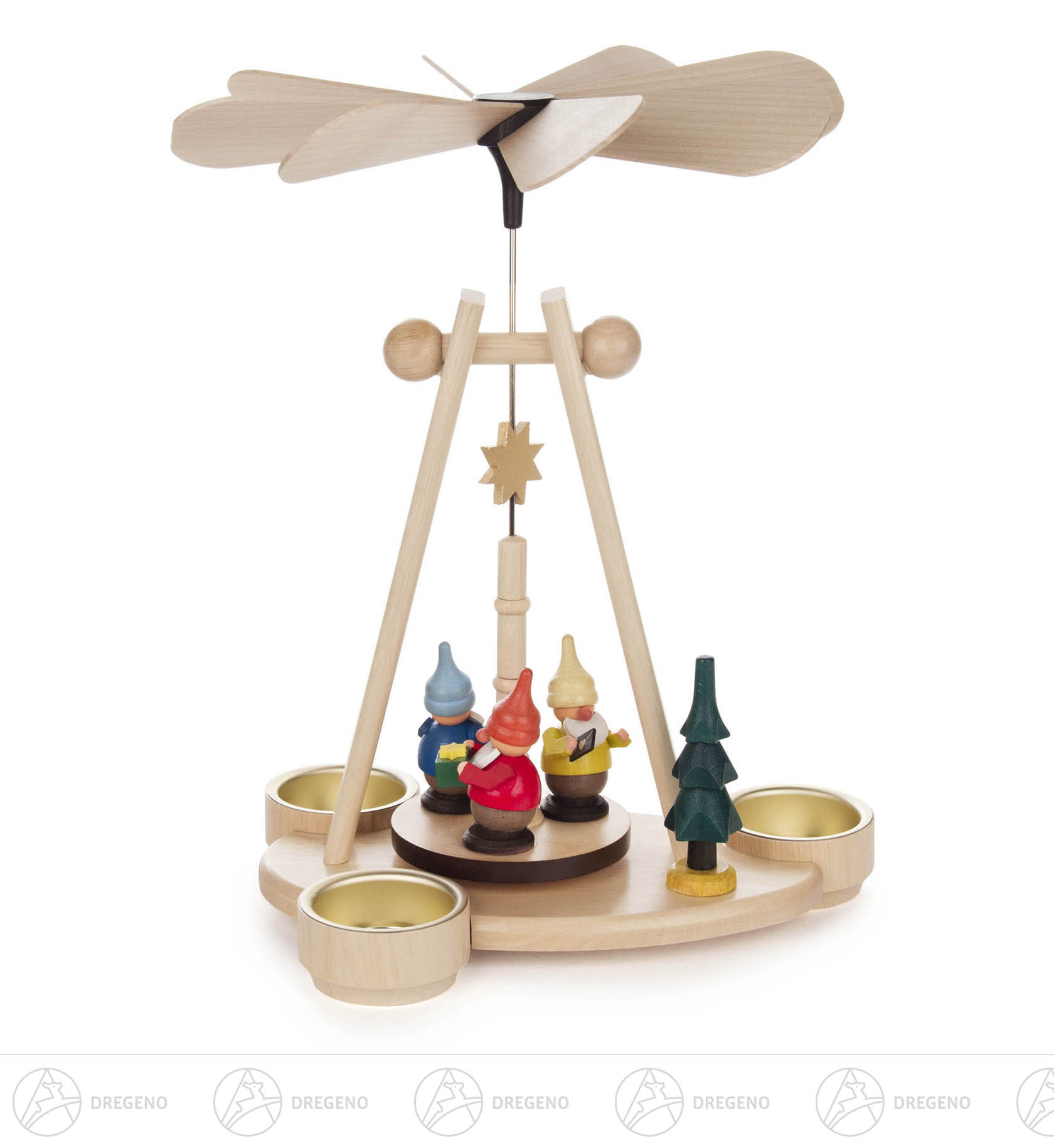 Pyramide mit Zwergen für Teelichte