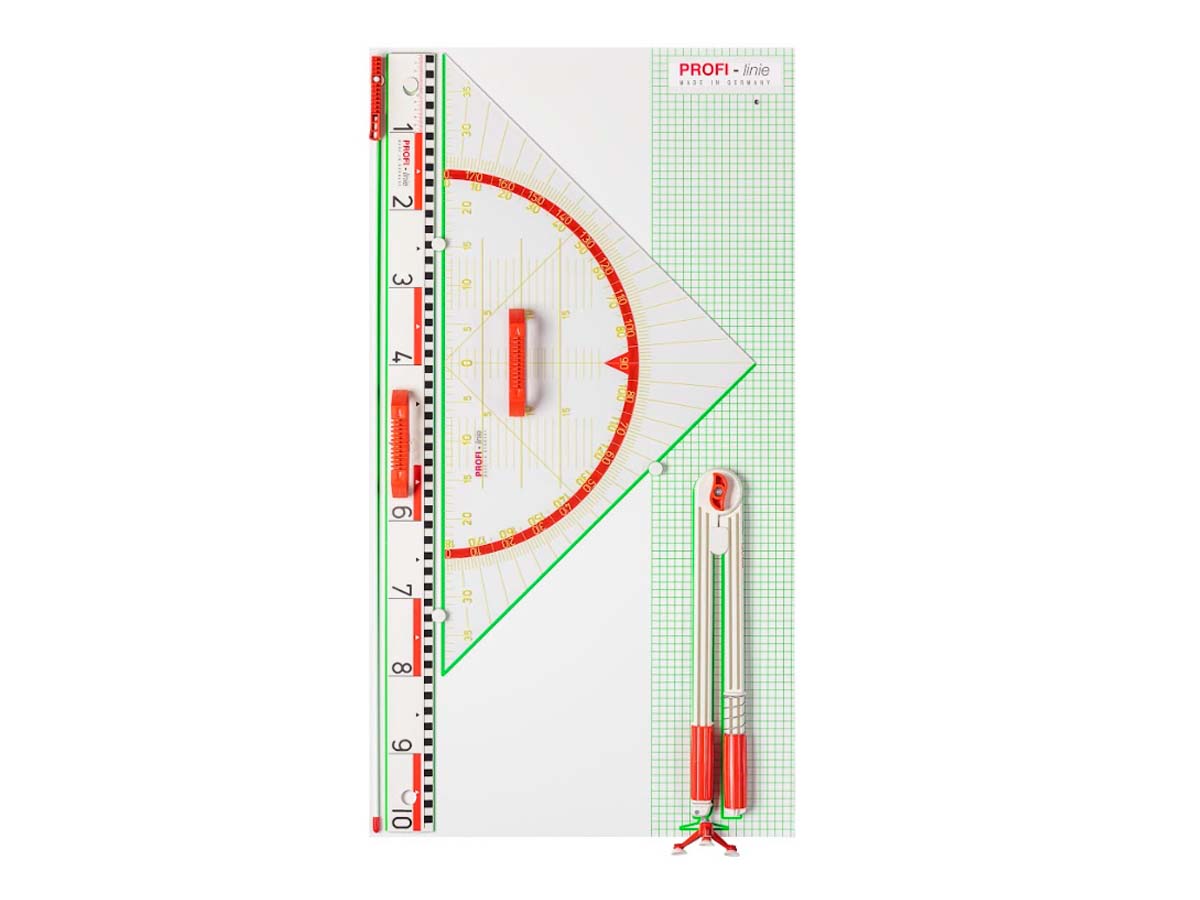 Wandtafelgerätesatz PROFI-linie II mit 80 cm Geowinkel