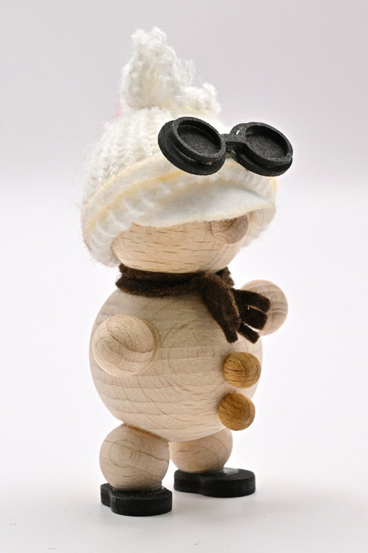 Schneemann natur, mit Skibrille weiße Mütze, H 7,5 cm