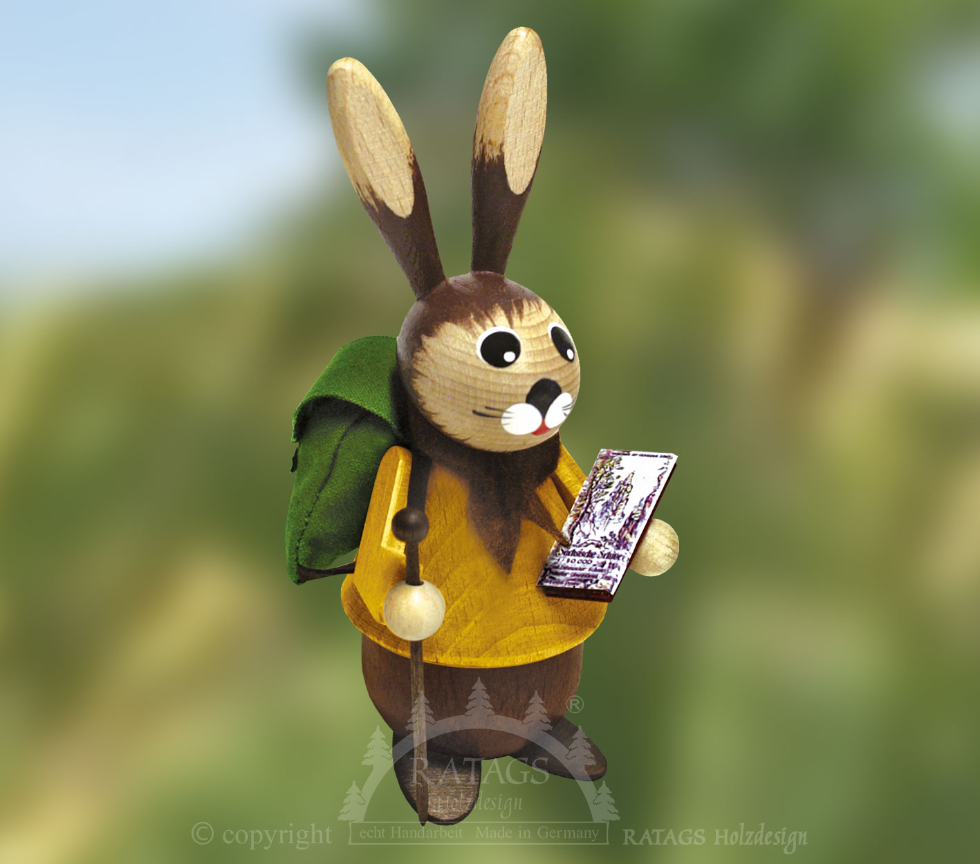 Knuffi Hase, Wanderer mit Rucksack un