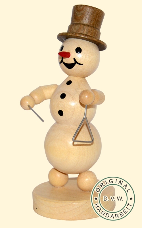 Schneemannmusikant "Triangel" Sockel 12 cm