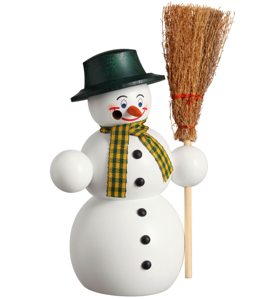 Räuchermann Schneemann mit Besen