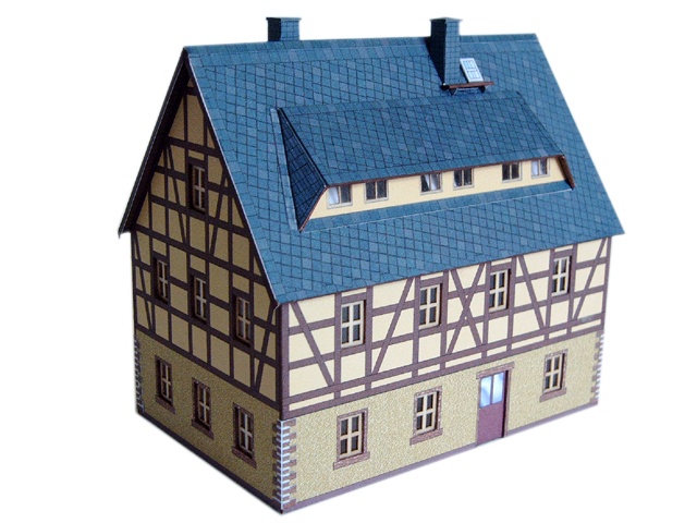 12-01-H0 - Sächsisches Fachwerkhaus mit Gaube