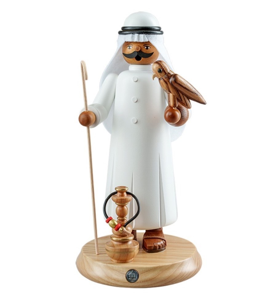 Räuchermann Araber mit Falke und Shisha