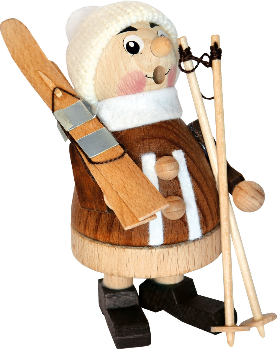 Räuchermännchen, Winterkind mit Ski