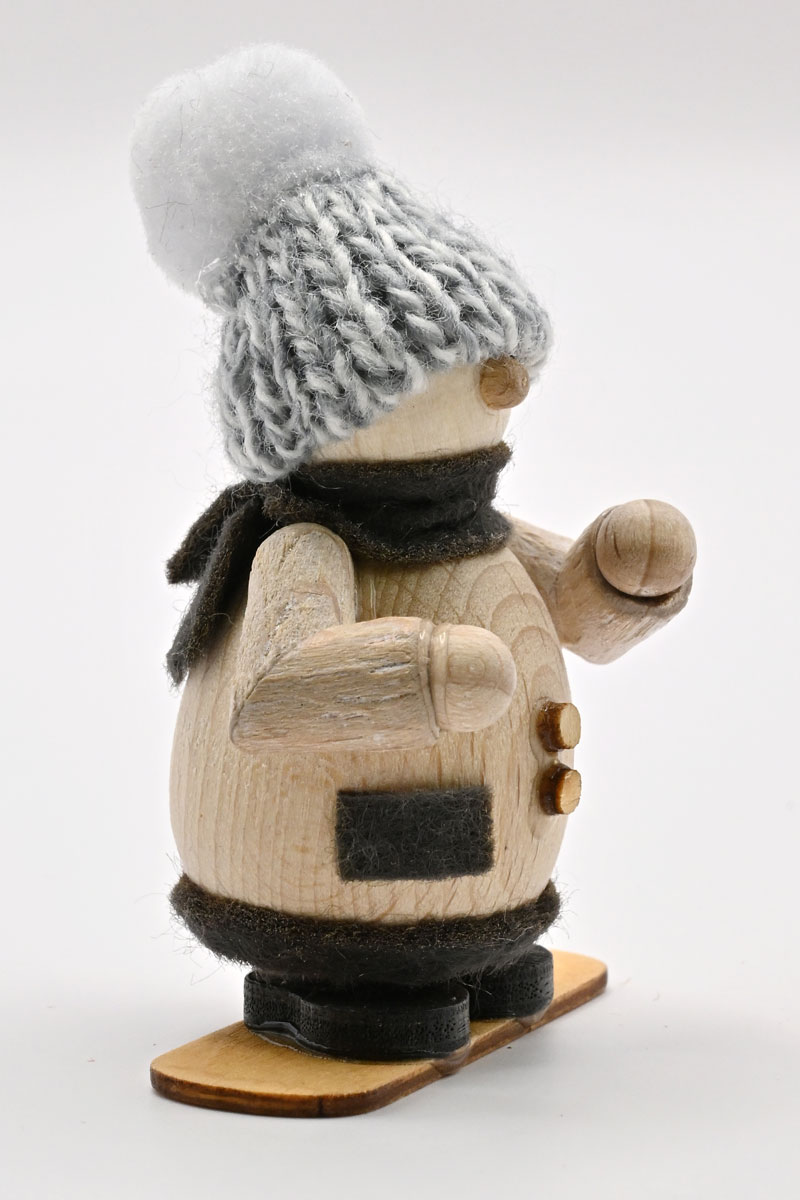 Molli, Winterkind auf Snowboard graue Strickmütze, H 6 cm