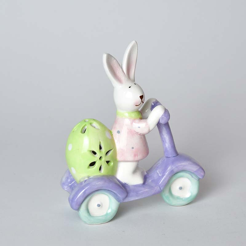 Hase a.Roll 14cm Handbemalt