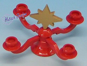 Leuchter, rot mit Stern