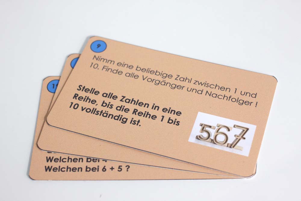 Aufgabenkärtchen zu Stapelzahlen