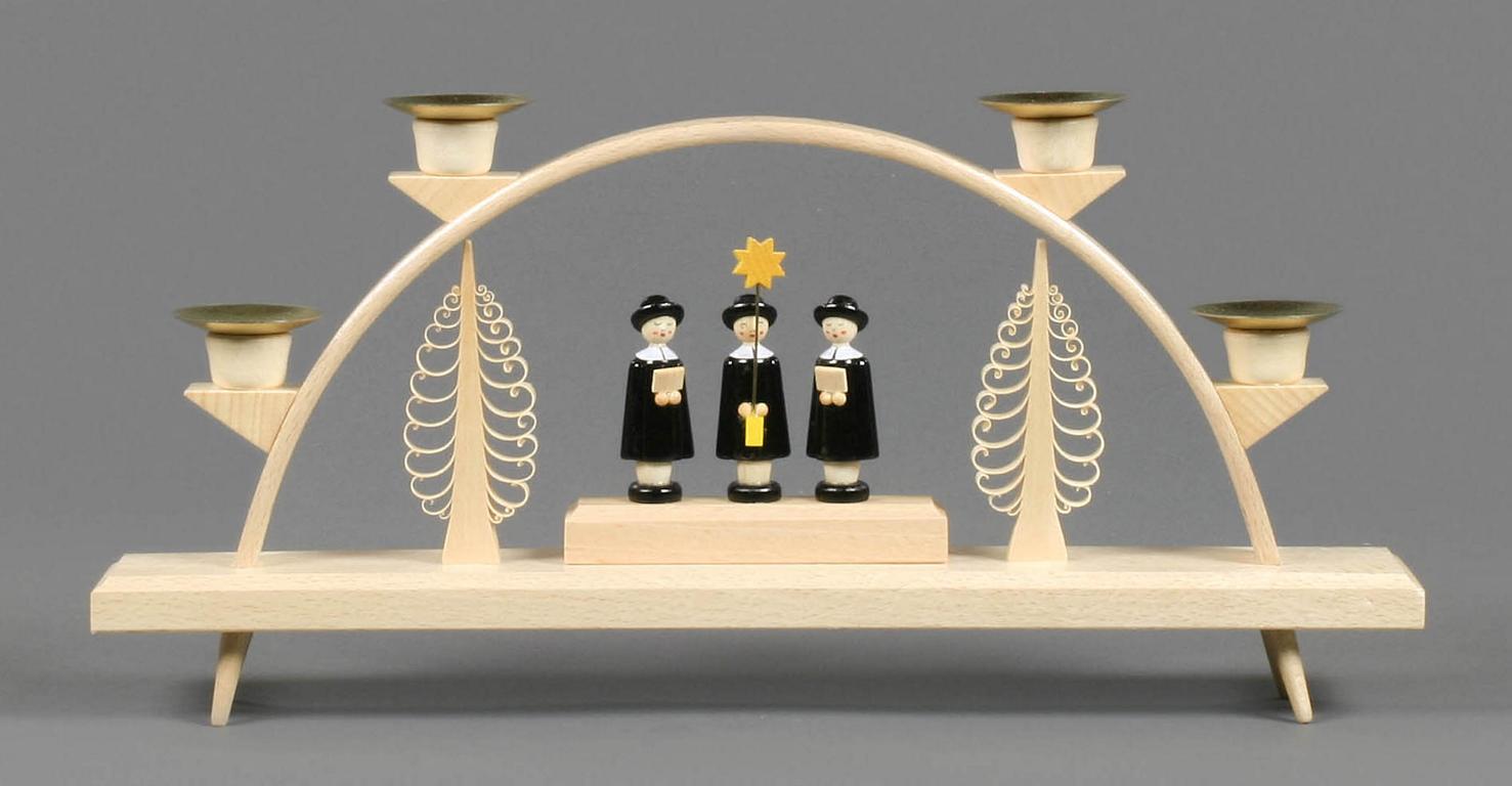 Schwibbogen mit Kurrende, für Kerzen d14mm