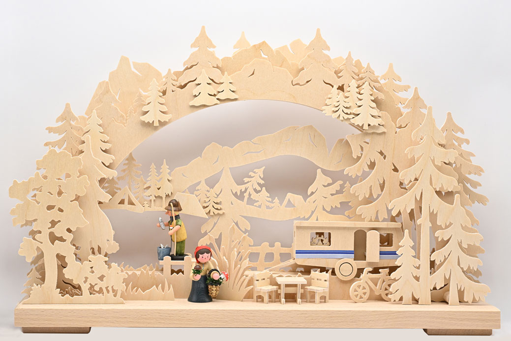 3D-Schwibbogen kl., Campingfreuden, 2 Figuren