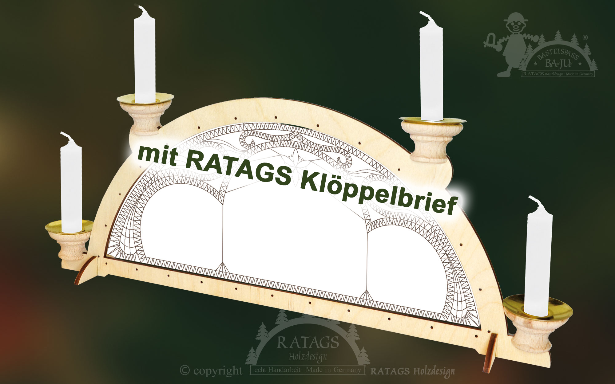 Klöppelrahmen, Schwibbogen mit Klöppelbrief