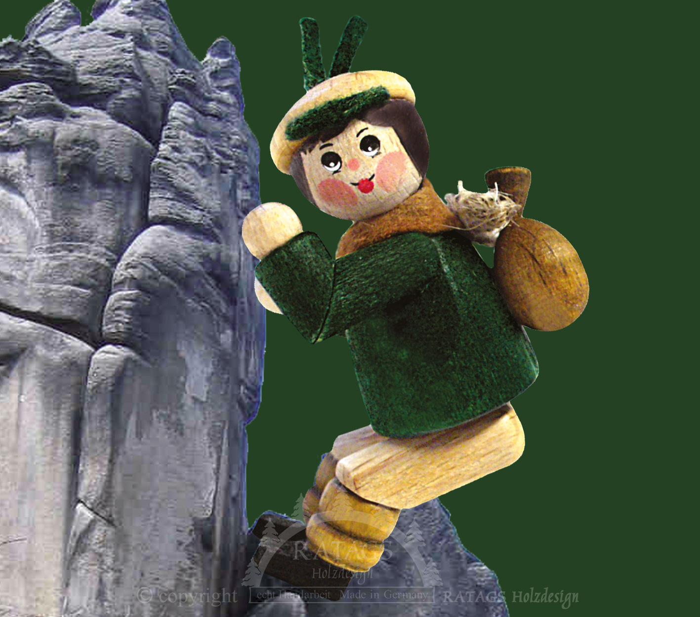 Figur, Bergsteiger, grüne Jacke