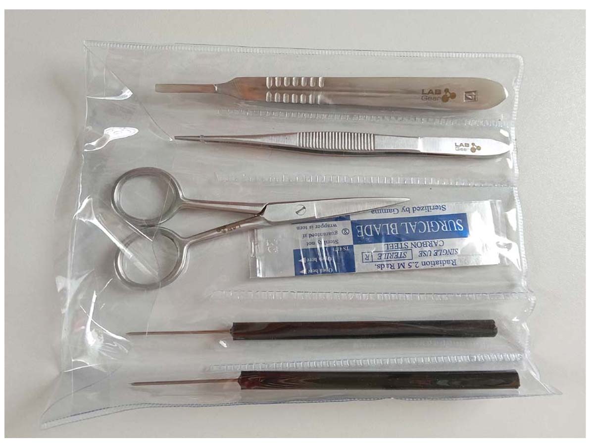 Präparierbesteck in Kunststoffbox