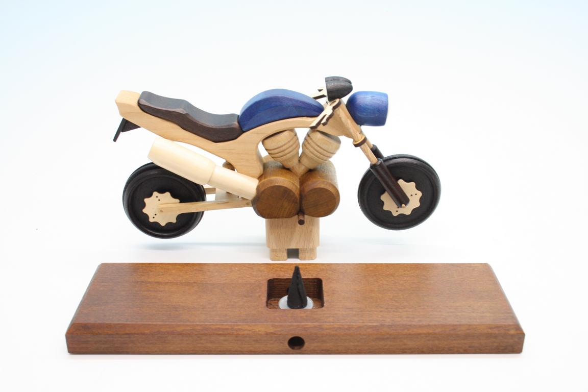 Raeuchermotorrad Touring blau  27 x8 x 16cm