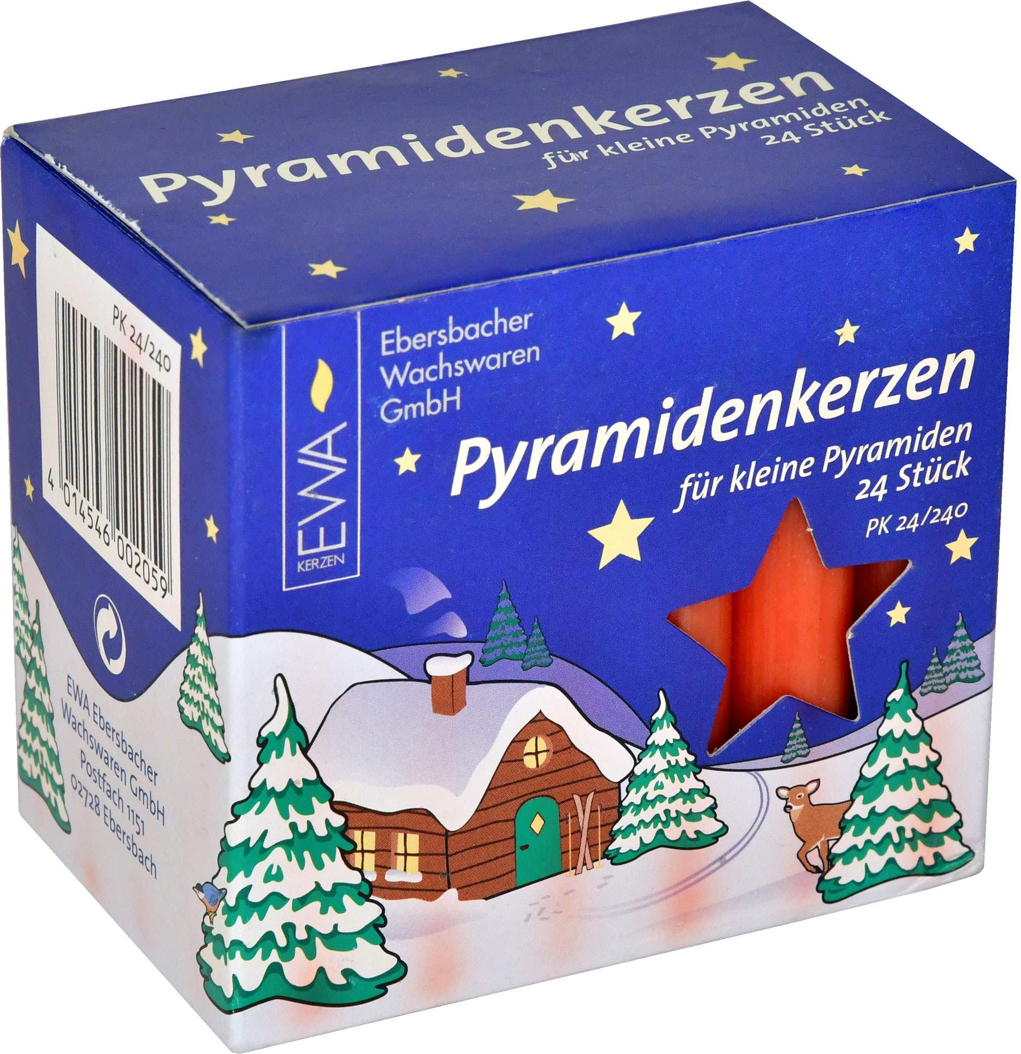 Pyramidenkerzen 24 Stück rot 14 x 74 mm