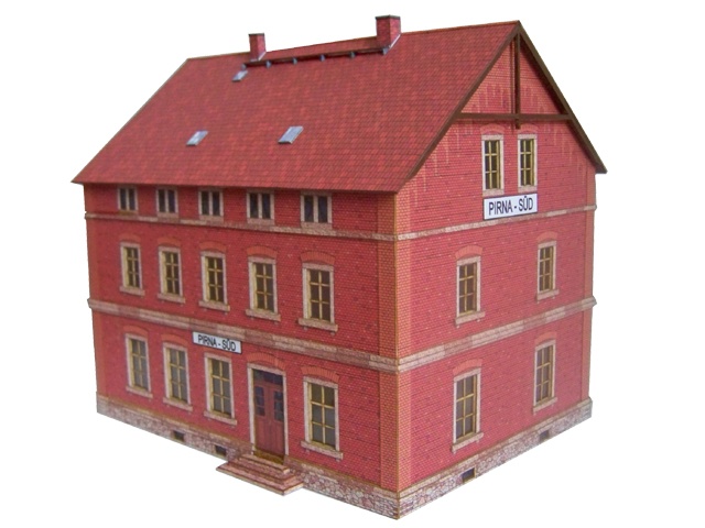 03-18-1-N - Sächsischer Bahnhof  Klinkerbau 2,5-stöckig Typ 1