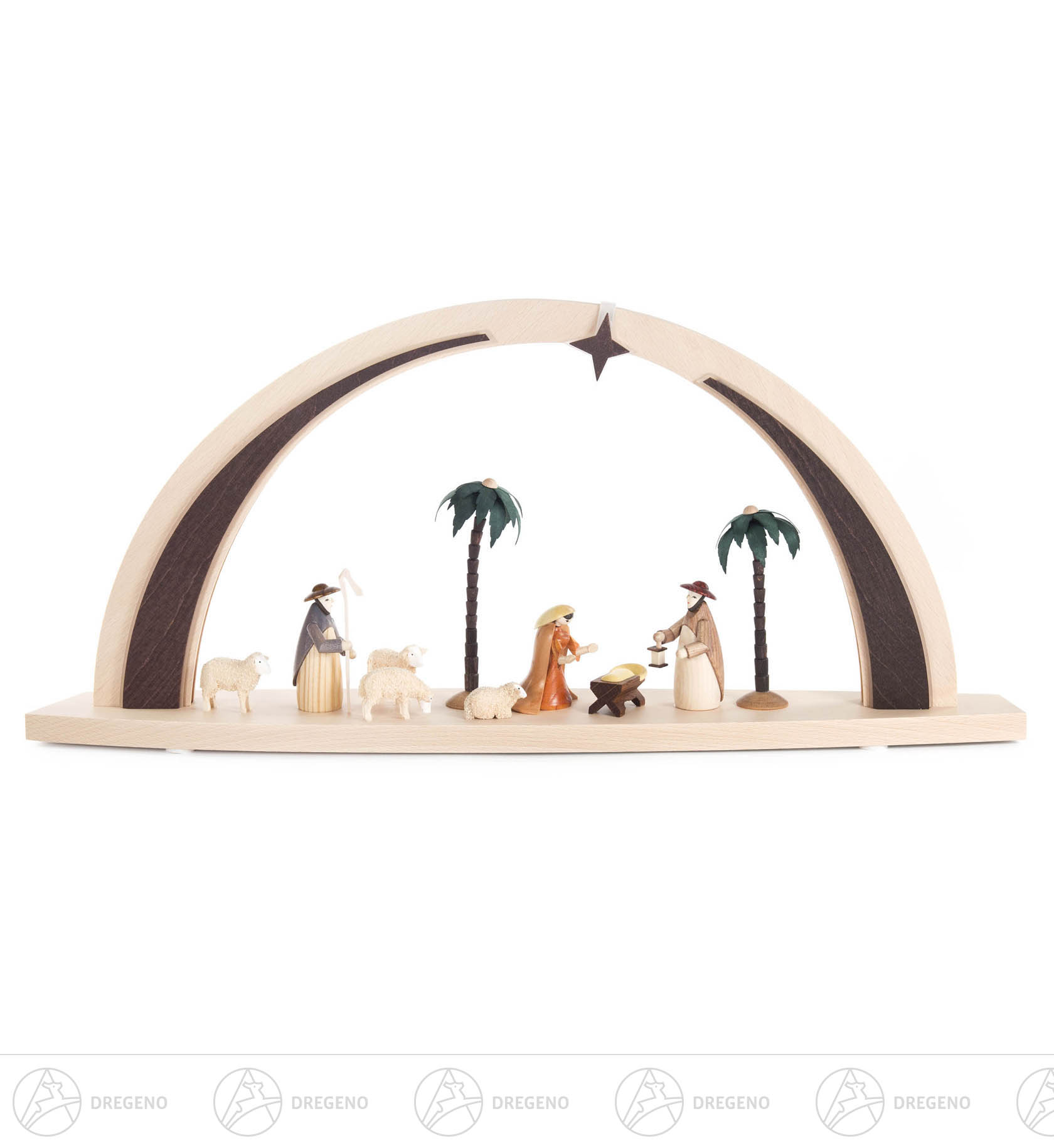 Schwibbogen mit Christi Geburt, indirekt elektrisch beleuchtet25x57cm