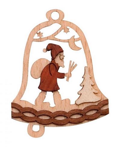 Baumschmuck Glocke mit Weihnachtsmann