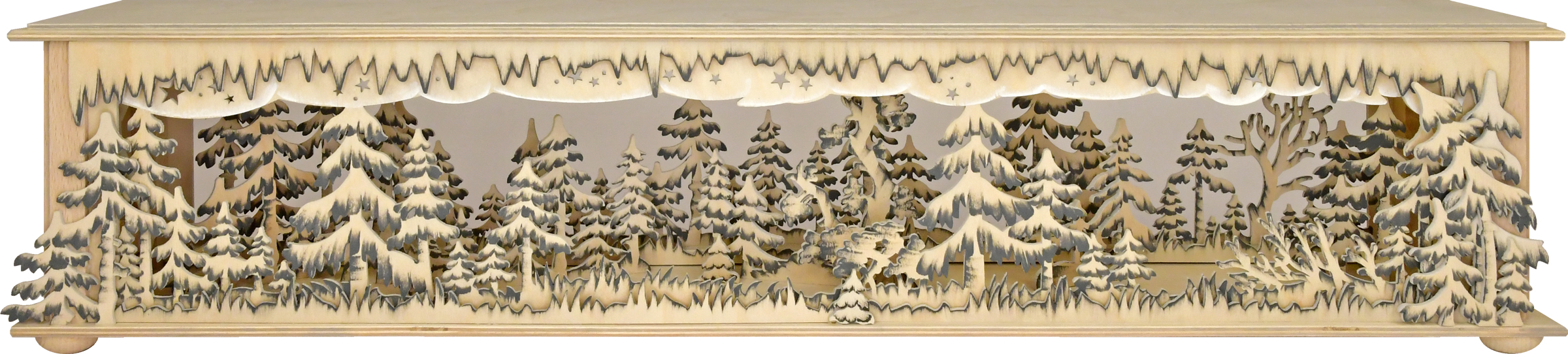 Raumleuchte mittelgr., 70cm Waldlichtung handbemalt grau