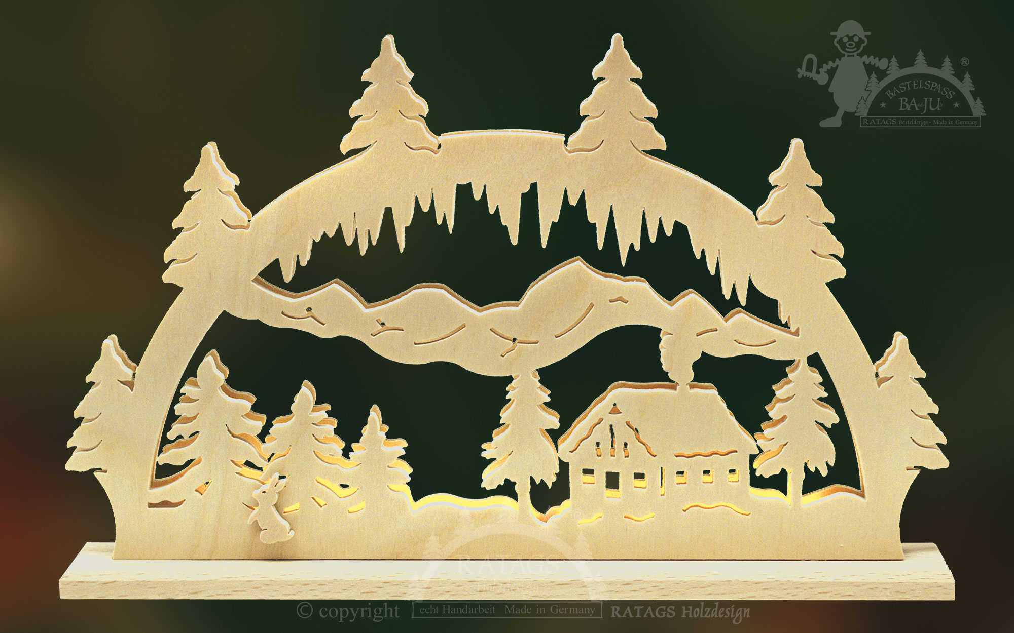 Schwibbogen mit LED zum Basteln Alm