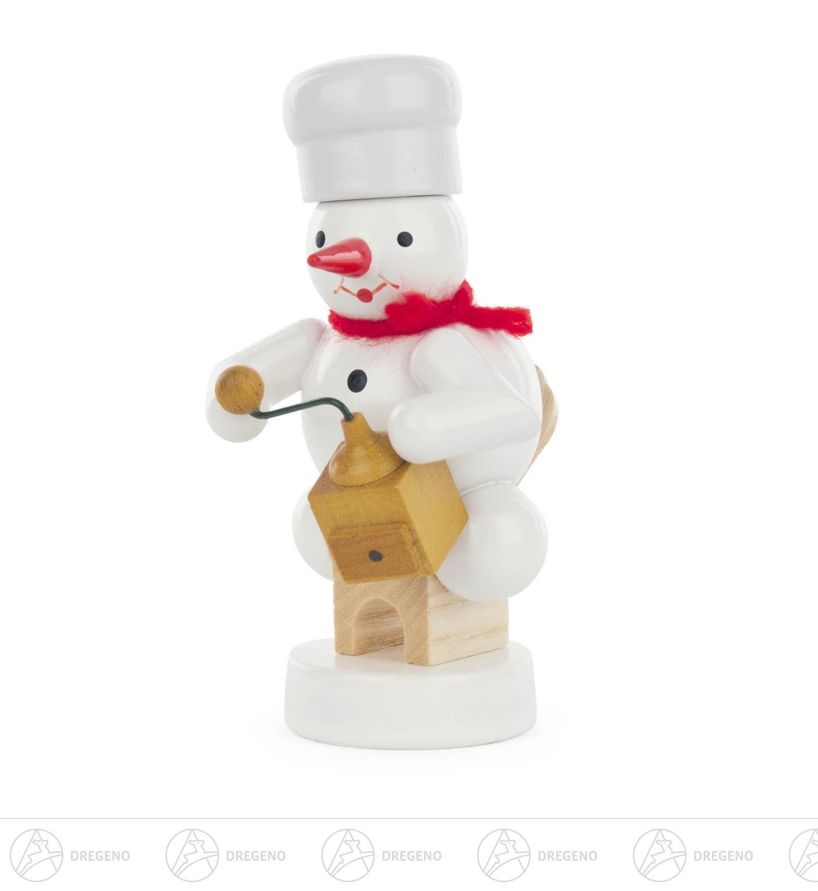 Schneemann Bäcker mit Kaffeemühle 8cm