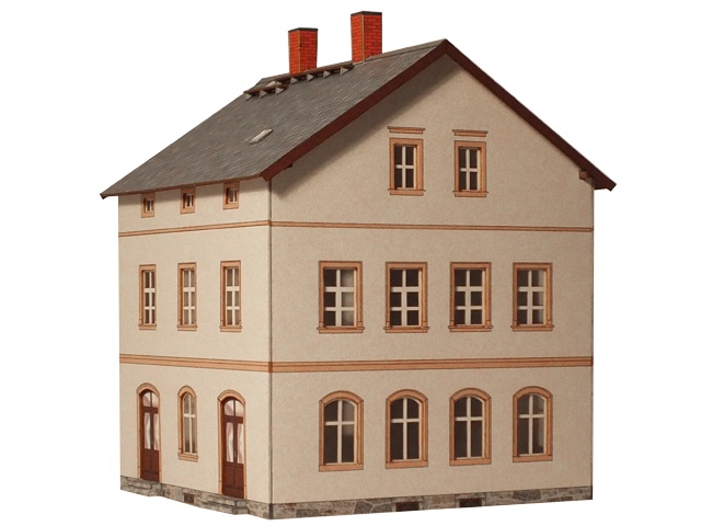 03-16-1-TT - Sächs. Einheitsbau  Nebenbahnhof Empfangsgebäude