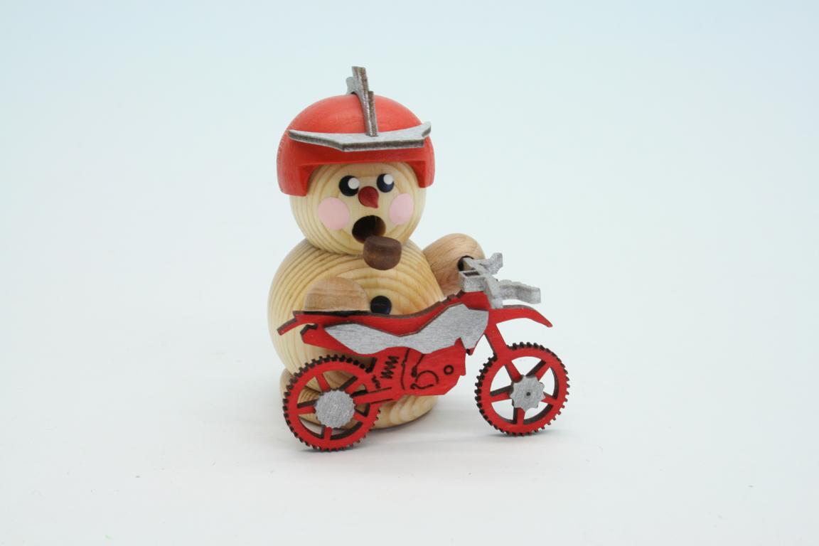 Biker natur mit rotem Crossmotorrad 8cm