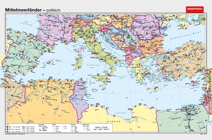 Mittelmeerländer / Vorderer Orient - physisch / politisch