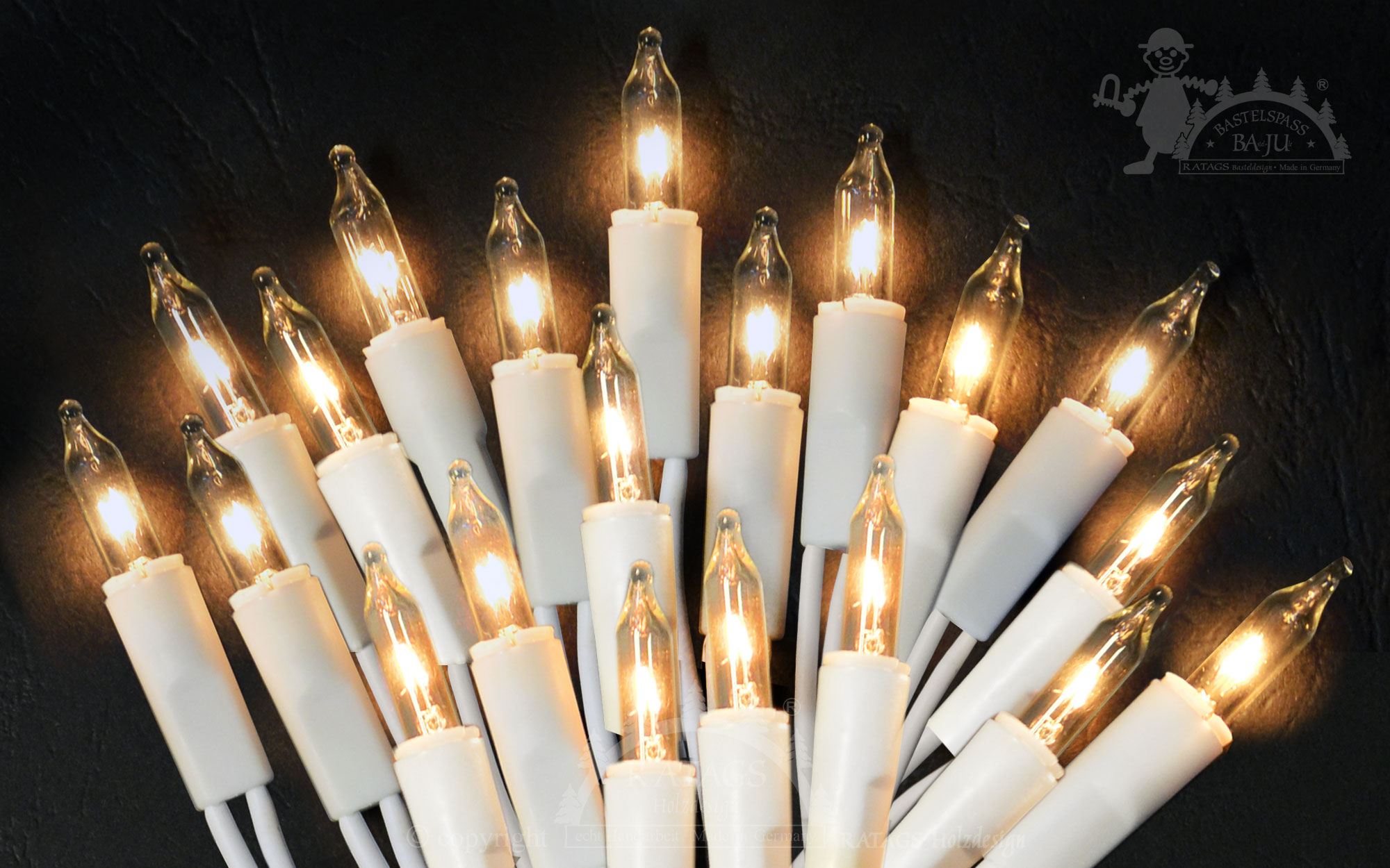 20er Mini-Lichterkette, Lampen klar, Pisellolämpchen