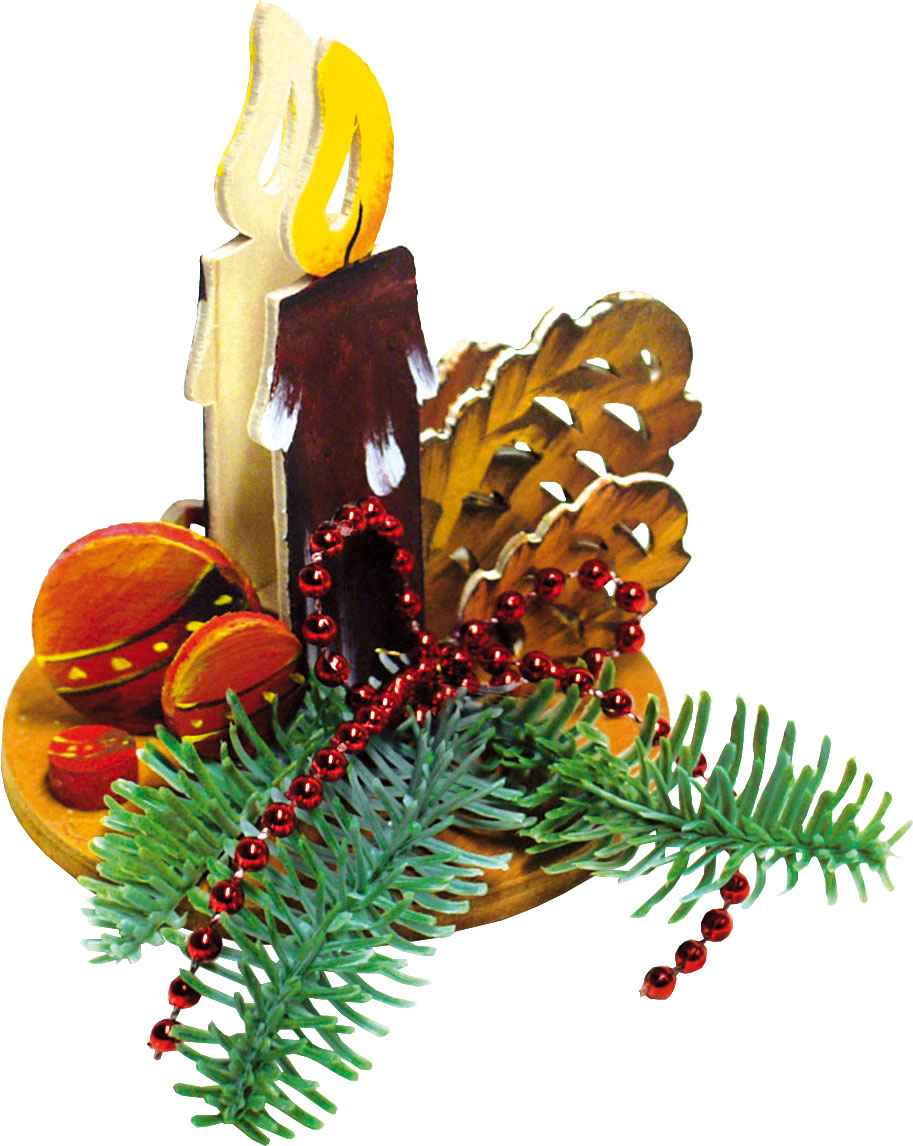 Tischschmuck zum Basteln, mit Kerze und Floristik