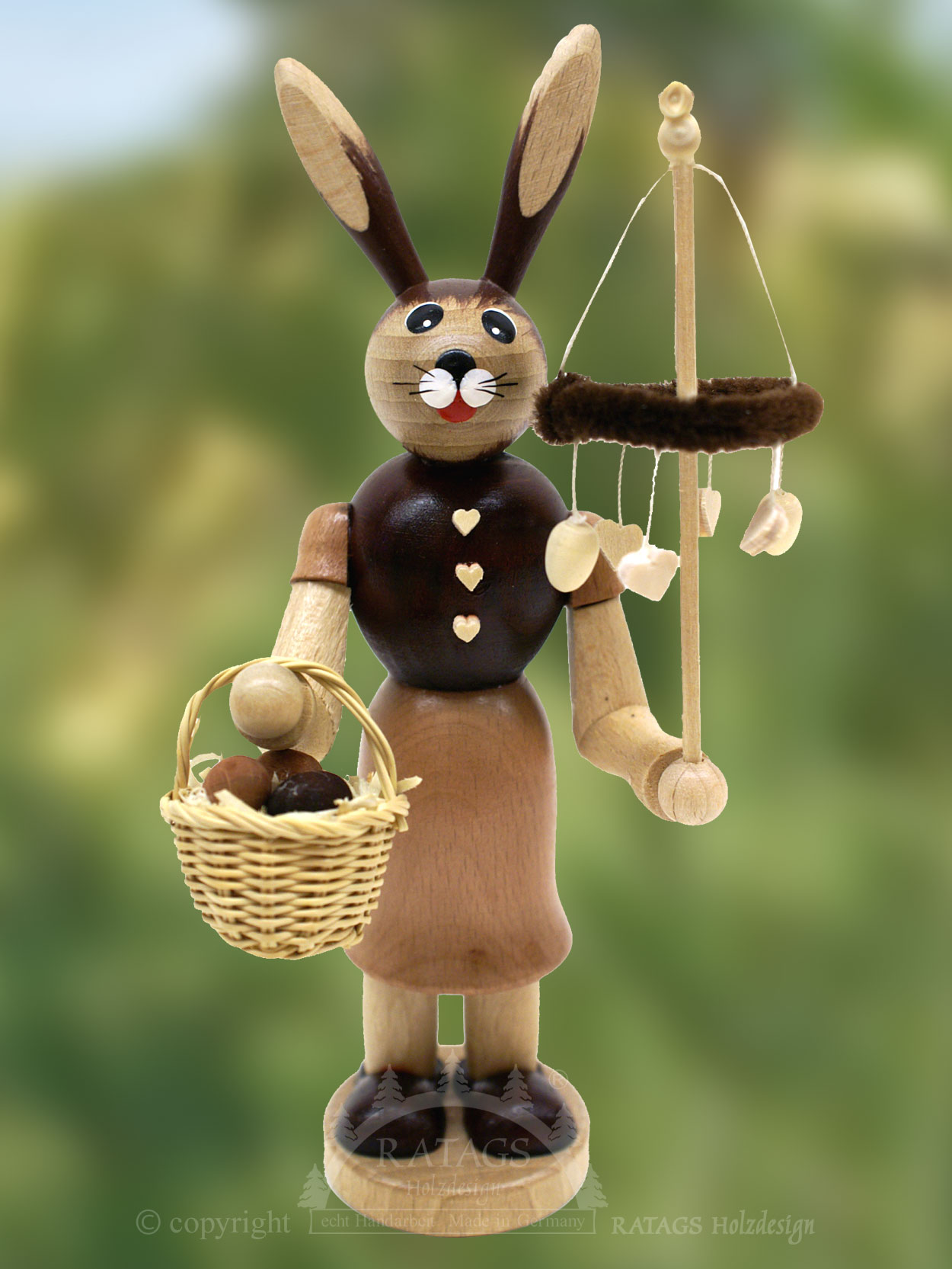 Hasenfrau, natur, mit Osterstock