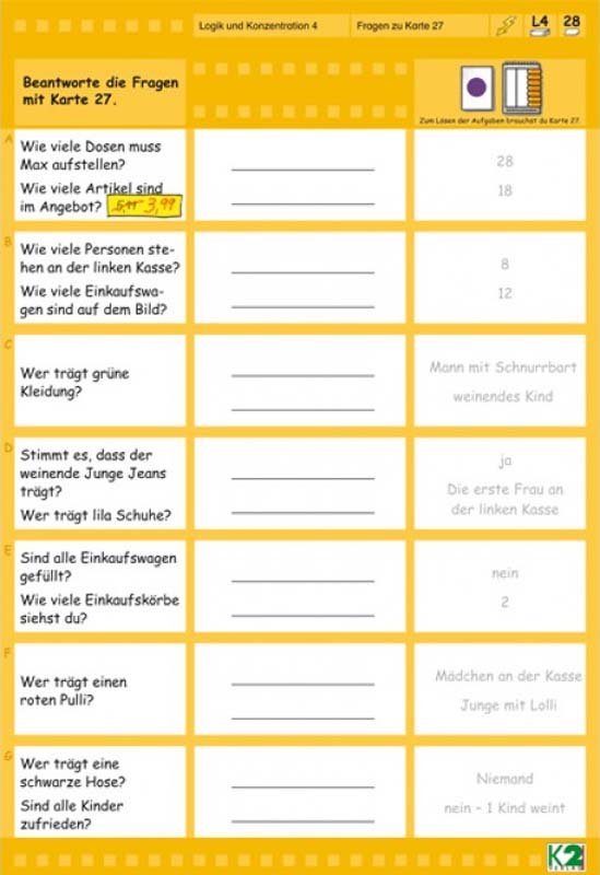 Max Lernkartenset Logik und Konzentration 4