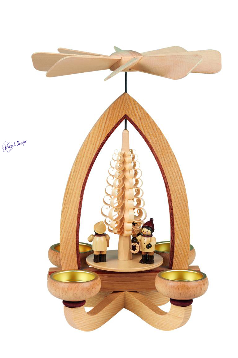 Teelichtpyramide mit Lampionkinder 28cm