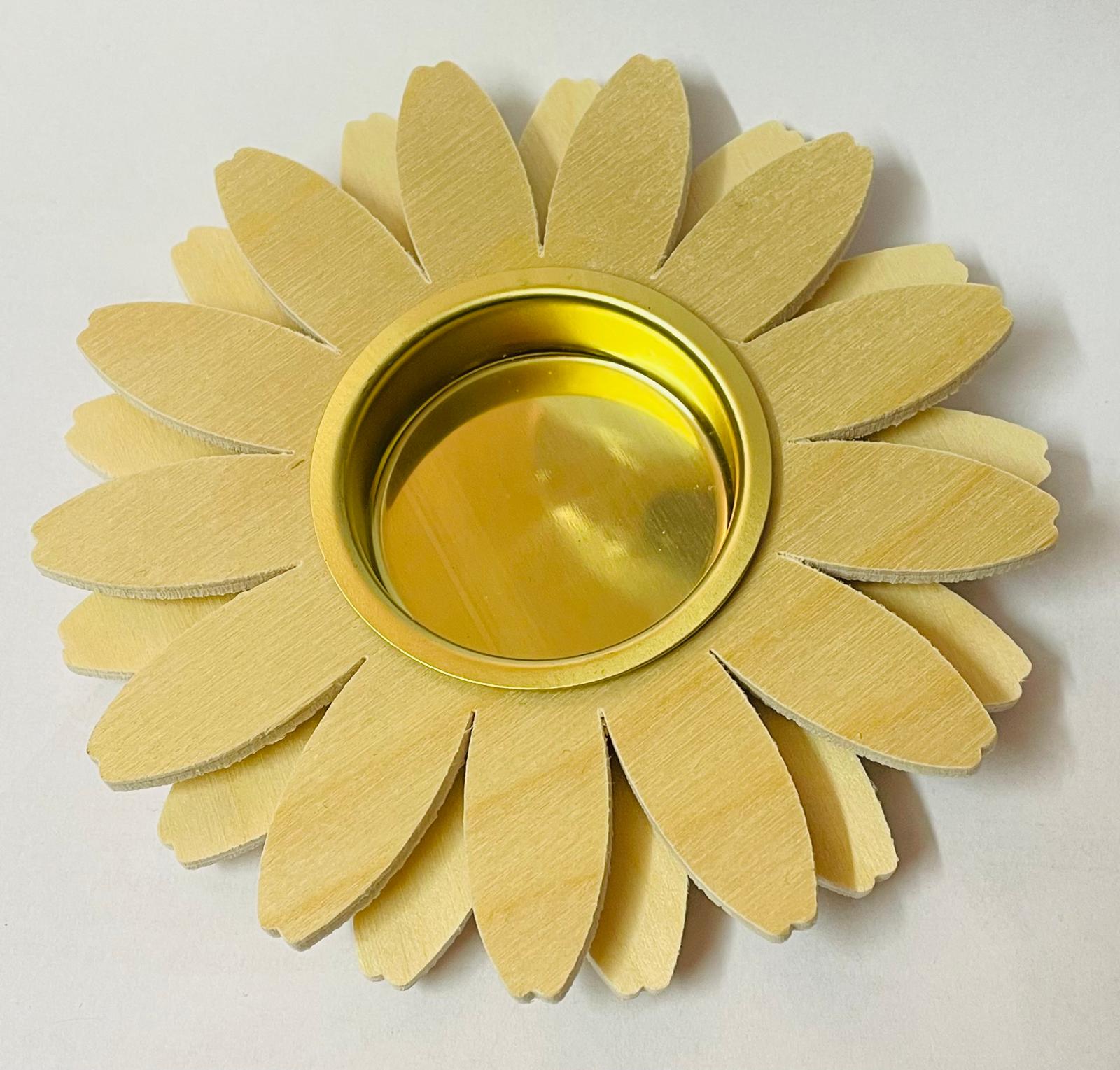 Teelichthalter, Blume, natur Ã 10,5 cm