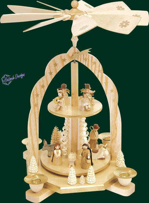 Pyramide Christi Geburt mit Engeln 2-st.