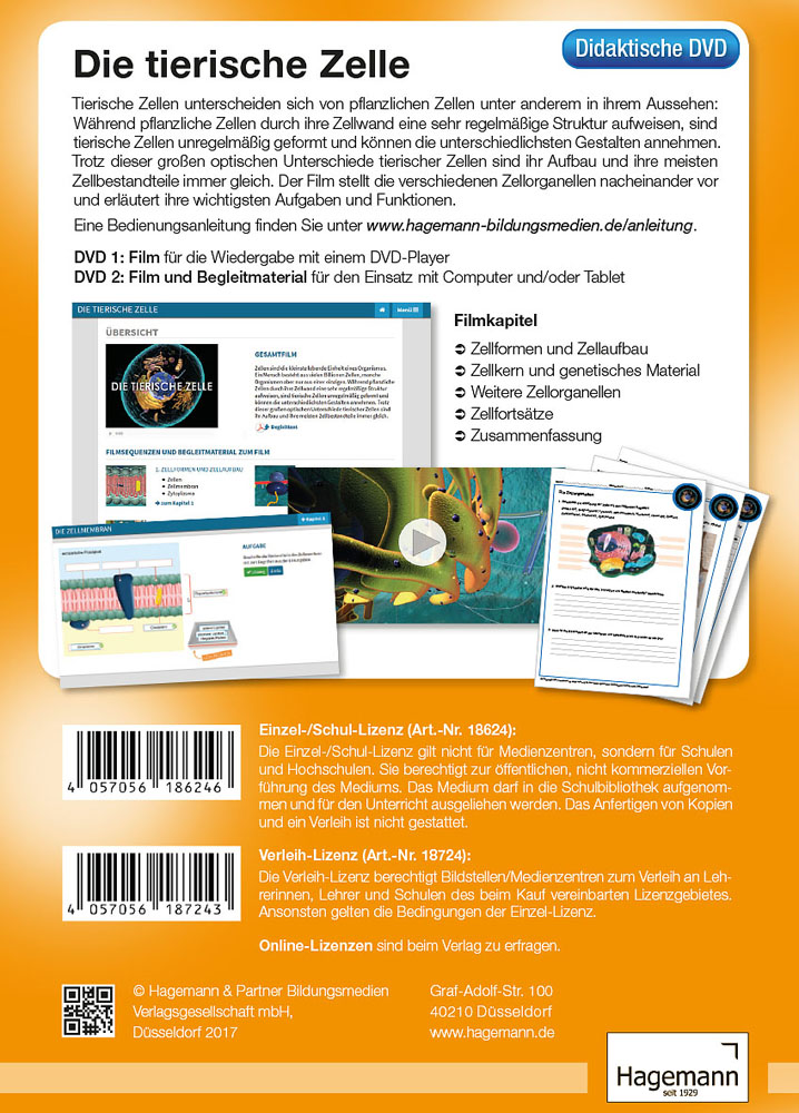 Didaktische DVD in 3D  Die tierische Zelle