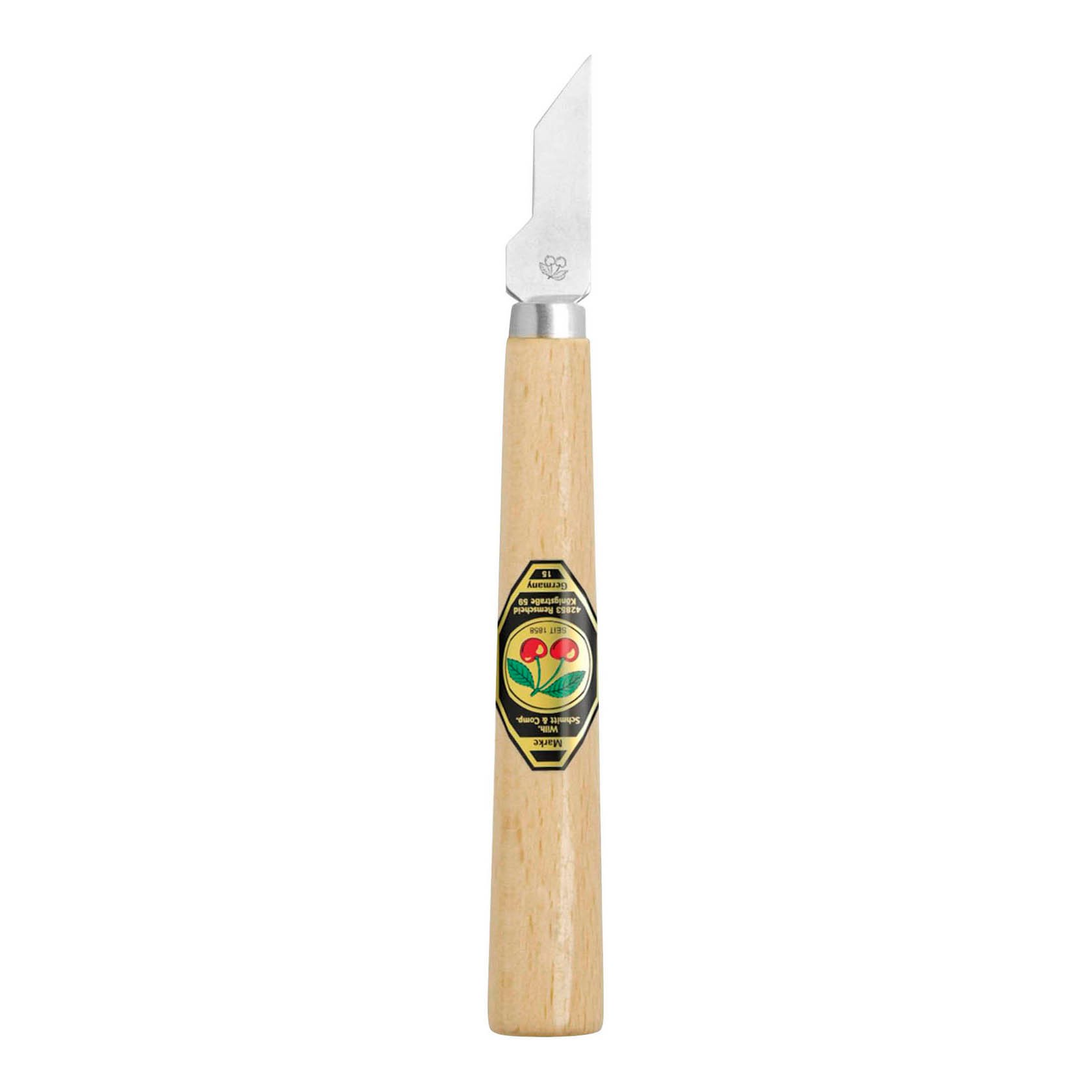 Kirschen-Kerbschnitzmesser Nr. 3356 mit schmaler Klinge u. schräger Schneide