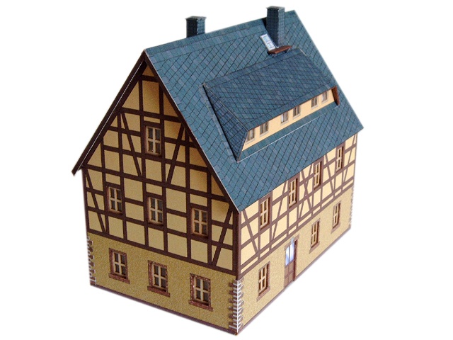 12-01-H0 - Sächsisches Fachwerkhaus mit Gaube