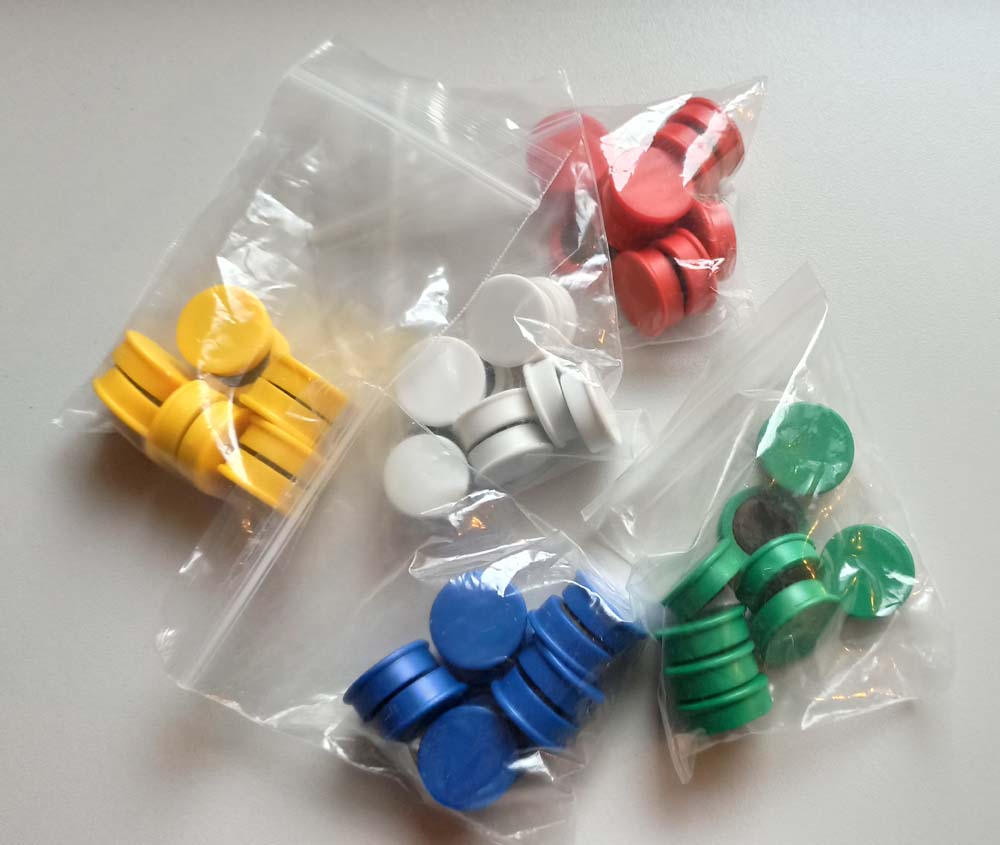Magnete mit Colorkappe - einfarbig