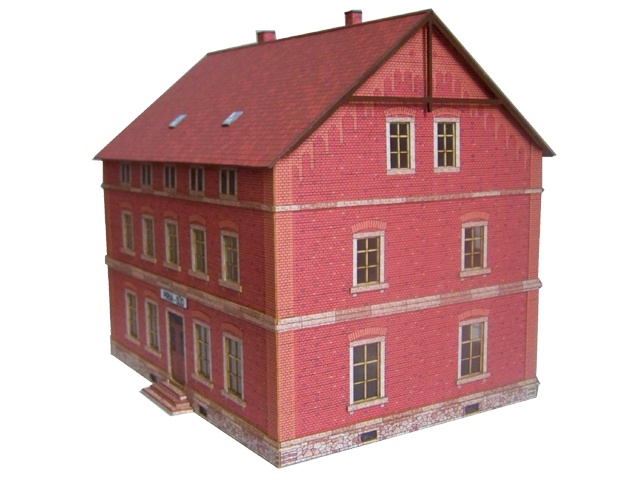 03-18-1-N - Sächsischer Bahnhof  Klinkerbau 2,5-stöckig Typ 1