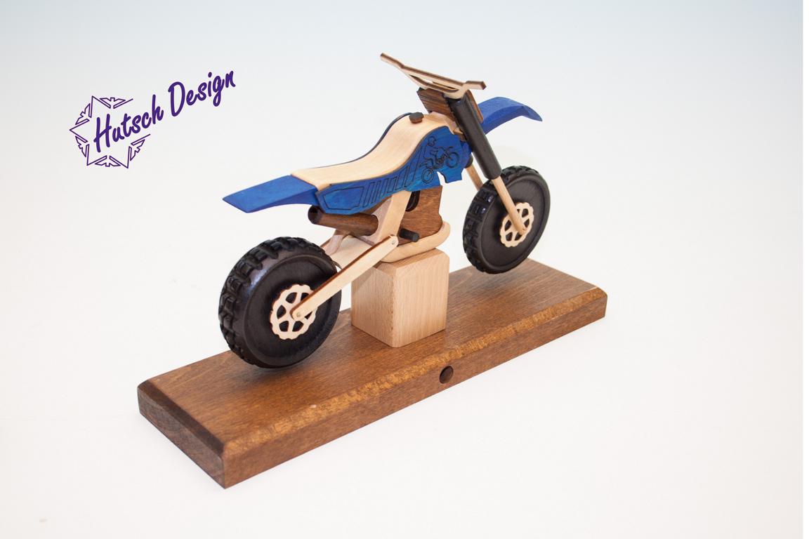 Raeuchermotorrad Cross blau  27 x8 x 16cm