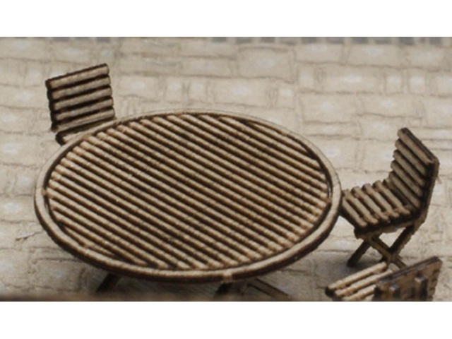 MW-01-27 - runder Gartentisch mit 6 Stühlen