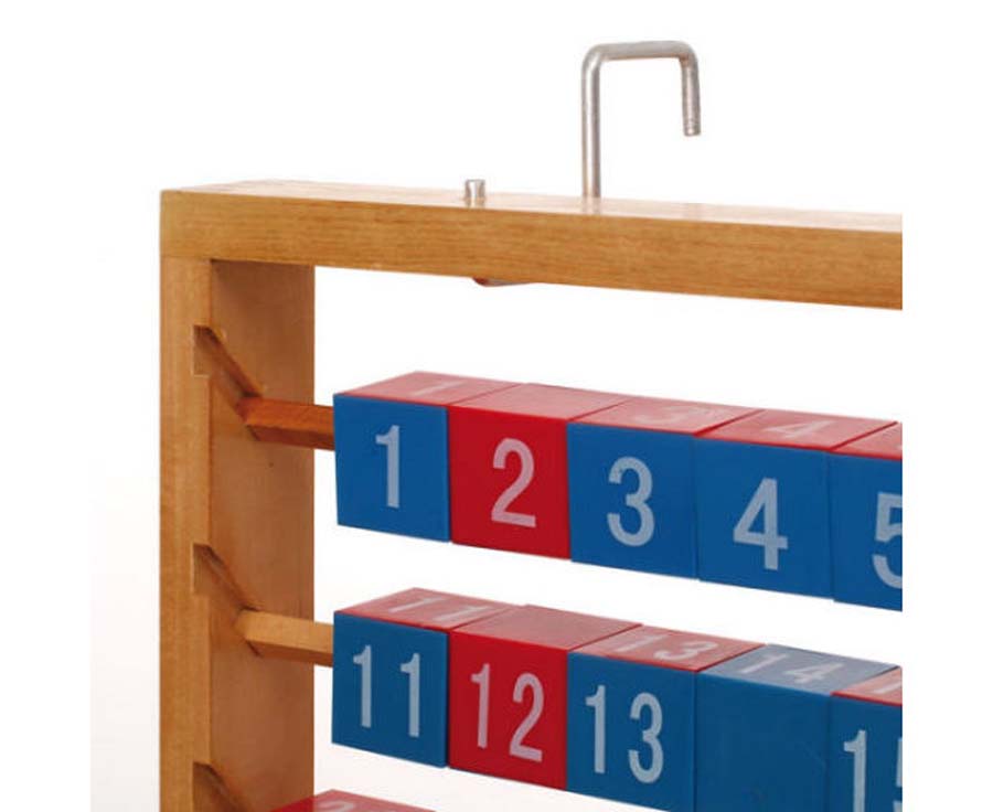 Würfelrechengerät aus Holz 1-100