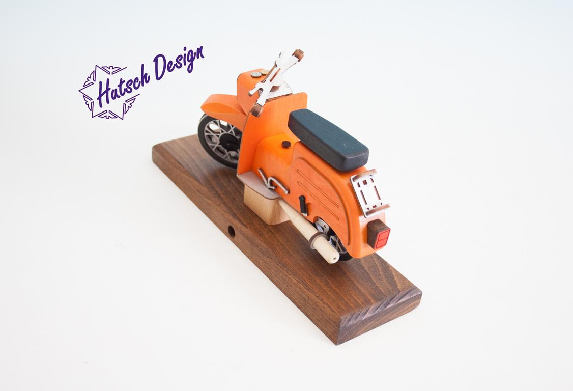 Verkehrsorange Schwalbe Räuchermoped Simson   28x8x14,5cm #1