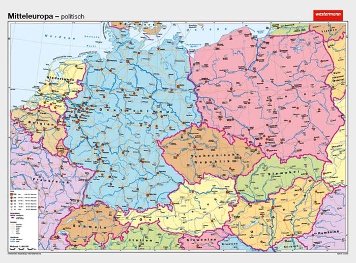 Mitteleuropa - physisch / politisch
