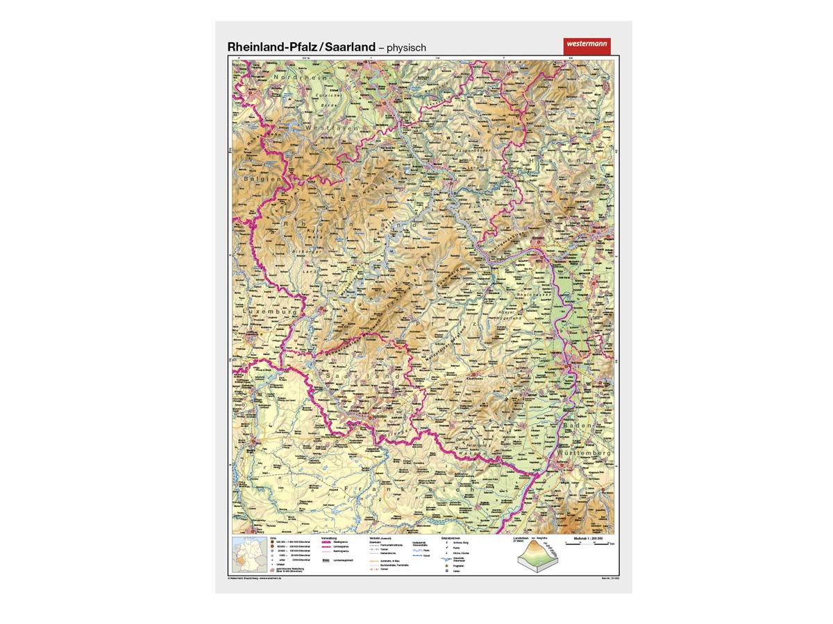 Rheinland-Pfalz/Saarland - physisch / politisch