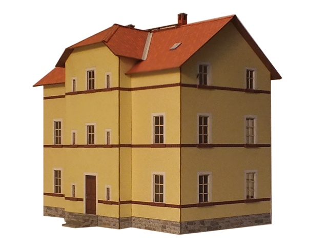 05-03-1-H0 - Vorstadtwohnhaus - 2,5 Etagen  Putz gelb