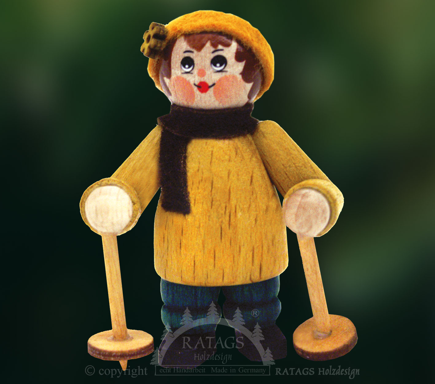 Figur, Nordic Walker mit Stirnband, gelb