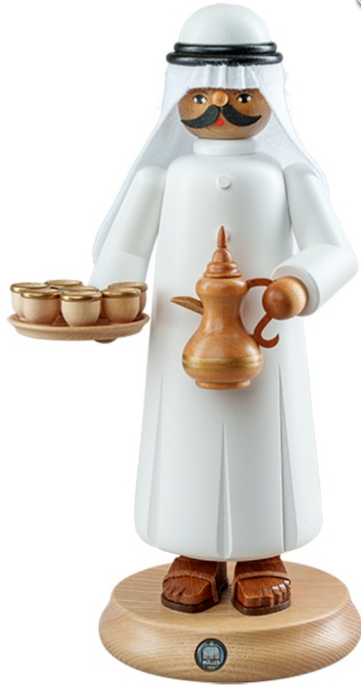 Räuchermann Araber m. rauchender Kaffeekanne u. 7 Tassen